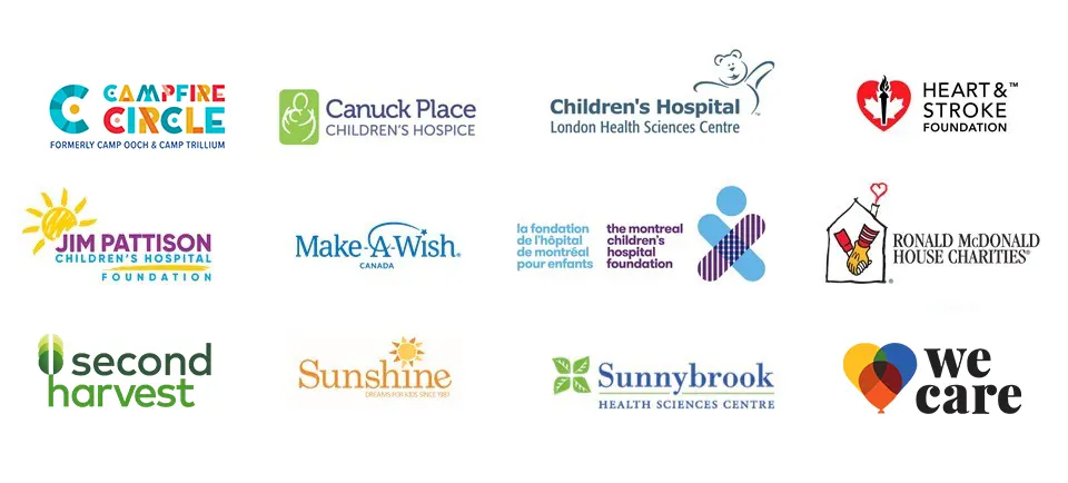 Collage of charity organization logos